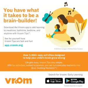 Ad for Vroom. You have what it takes to be a brain-builder!